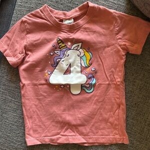 Birthday Unicorn #4 Tshirt size 4T
